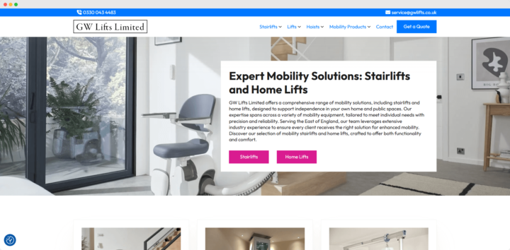 GW Lifts website project