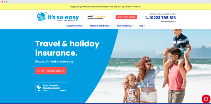 Its So Easy Travel Insurance website project