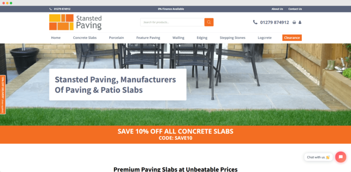 Stansted Paving website project